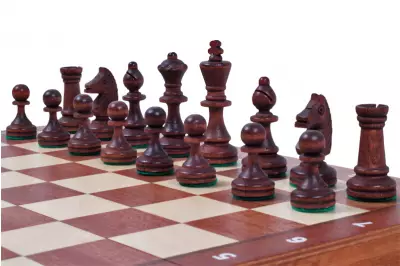 Szachy Turniejowe nr 4 Intarsjowane z dodatkowymi hetmanami